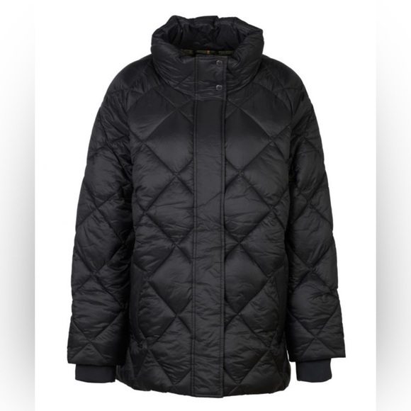 Barbour Hoxa Plus Size Quilted Black Jacket Original Barbour Tartan3X